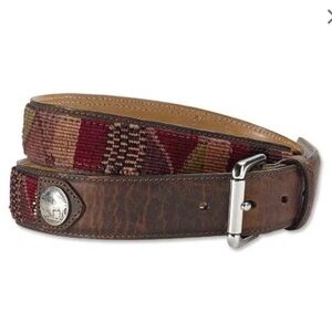 Orvis Bison Leather Western Woven Nickel Belt, 46”